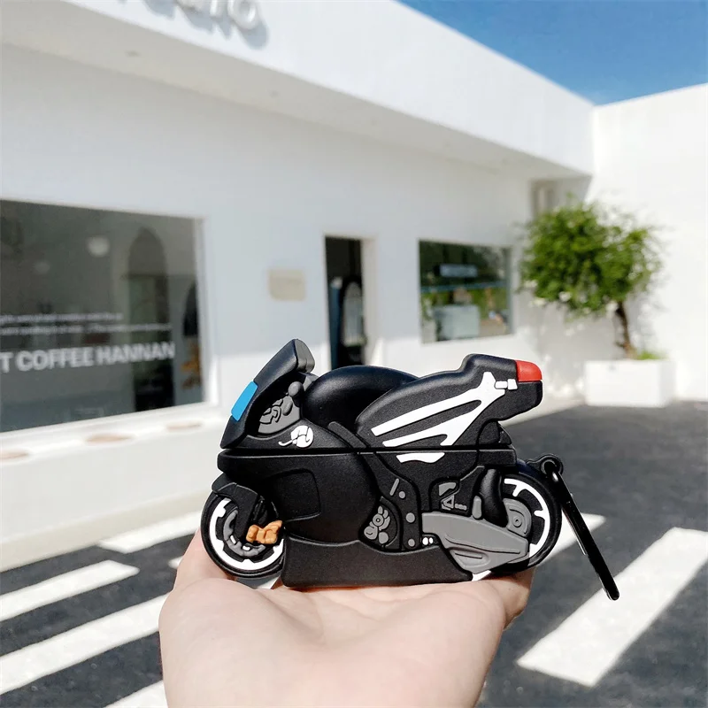 Стильный крутой мотоциклетный Мягкий силиконовый чехол для наушников Airpods 1 2, защитный чехол для ключей с Bluetooth для наушников Airpods Pro