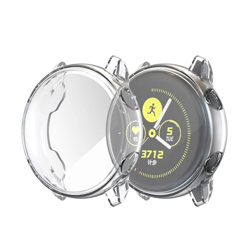 Защитный чехол для samsung galaxy watch active 2 44 мм 40 мм SM-R830 R820 R500 силиконовый чехол для полной Экран Защитная крышка чехол s fundas - Цвет: clear