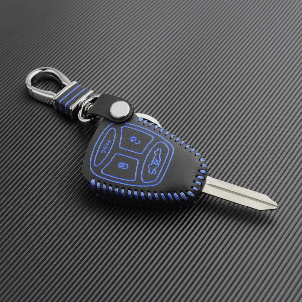 Топ Кожаный чехол для ключей fiat Dodge Chrysler journey Jeep wrangler Cherokee Liberty compass longitude чехол для ключей
