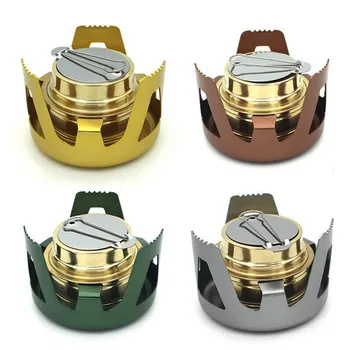 

Mini Portable Outdoor Stove Spirit Burner Alcohol Stove Foldable Handle Alcohol Burner For Outdoor Hiking Camping BBQ Picnic