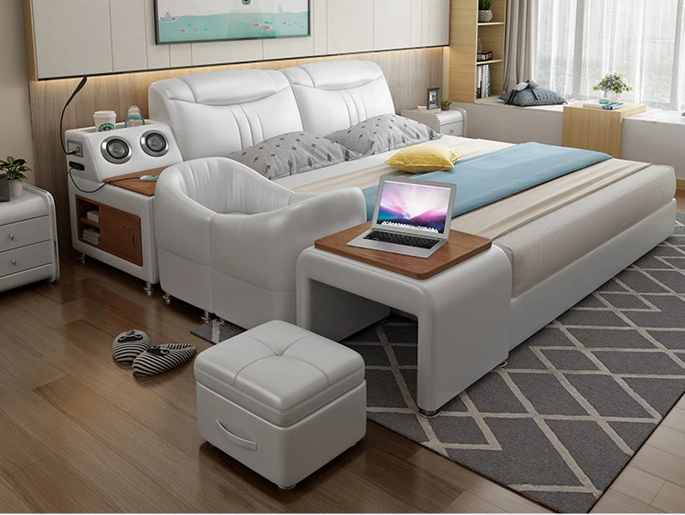 Leather bed with crib-4