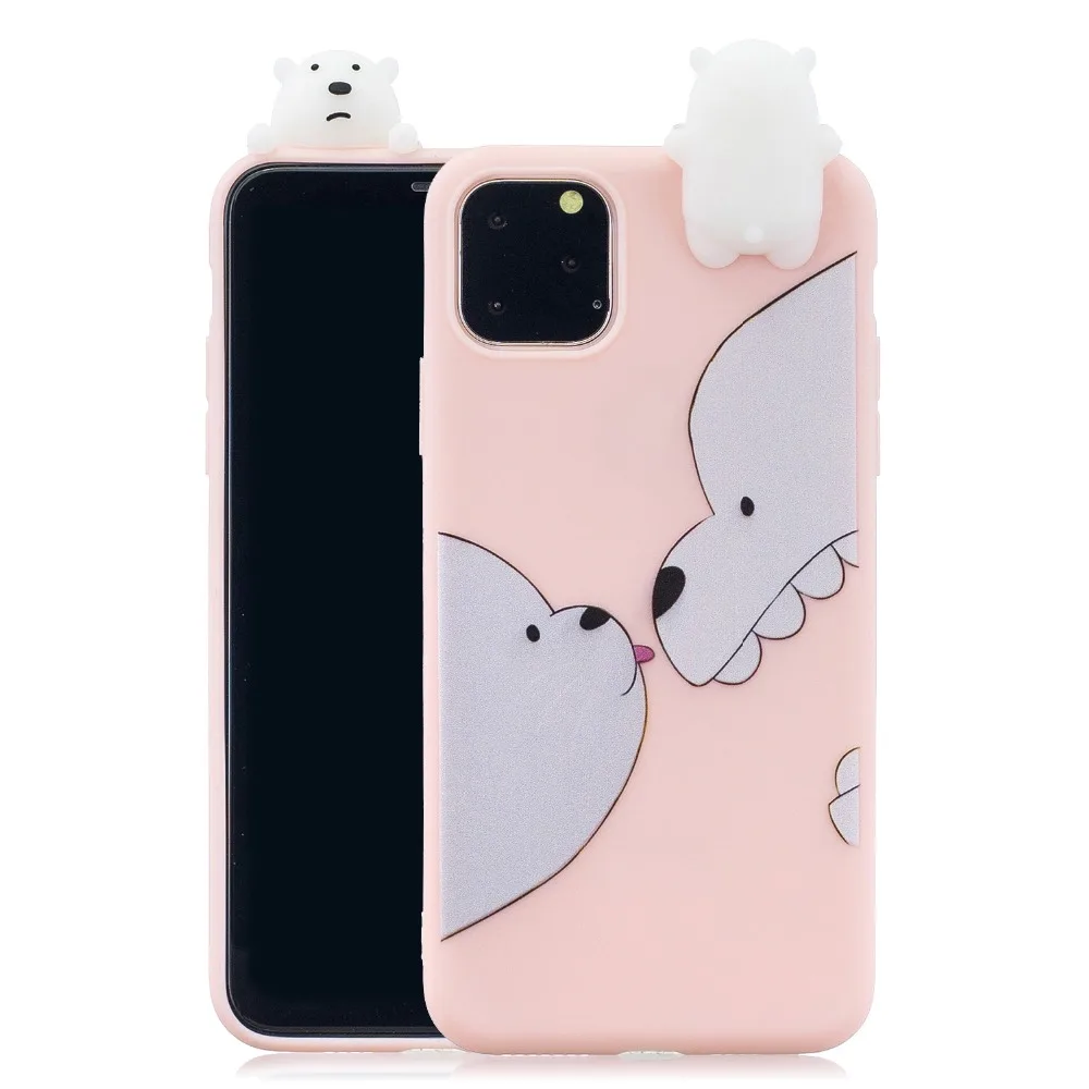 3d мультяшный чехол для телефона с животными для iphone 5s 5 6 6s 7 8 plus X XR XS 11 Pro Max милый мягкий силиконовый чехол из ТПУ для девочек