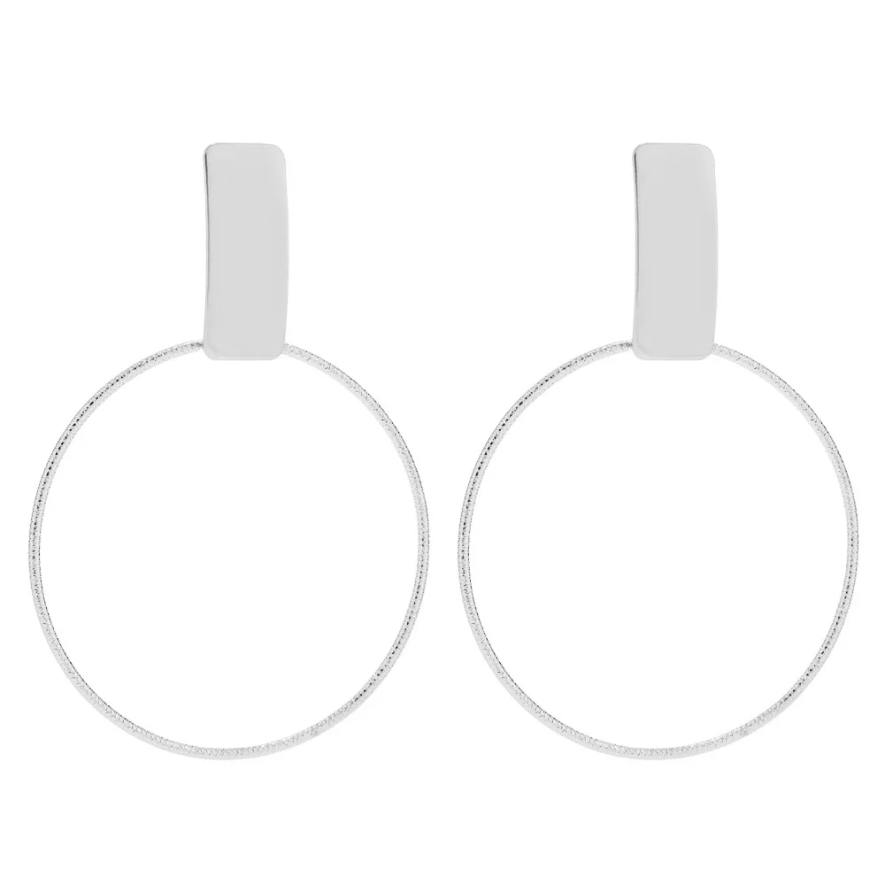 여자를위한 스테인레스 스틸 문 대형 후프 매달려 드롭 귀걸이 