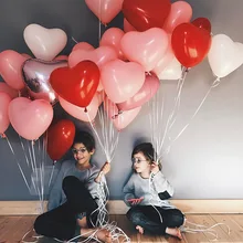 50 шт. 2,2 г красный розовый любовь латексные воздушные шары в форме сердца Свадебные украшения День святого Валентина для празднования дня рождения надувные шары