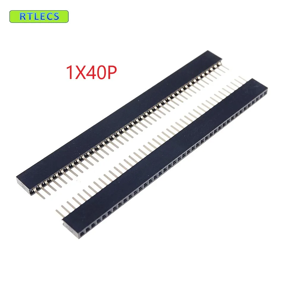 

100pc 0.050" 1x40 P 40 pin 1.27mm Pitch Pin Header Female 4.30 mm Height insulator single row straight through hole DIP Rohs