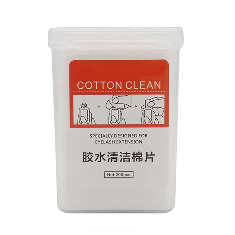 1 Box 200pcs Cotton Clean Cleaning Pads Wipe For Eyelash Extension Glue Bottle Mouth Nail Removal Towels Cotton Piece 2