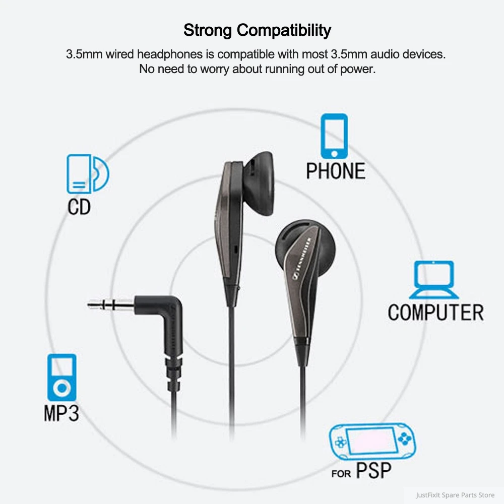Sennheiser MX375 Original Stereo Earbuds Deep Bass Earphones 3 5mm Headset Sport Headphone HD Resolution Music for iPhone Androd