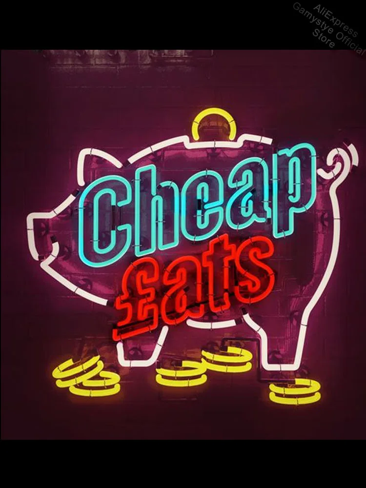Neon Sign for Cheap Eats Pig neon bulb Sign Beer bar Club Neon lights