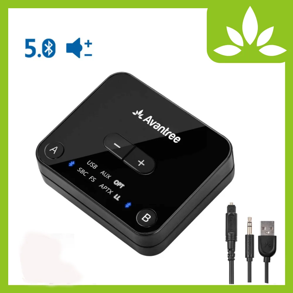 Avantree Audikast Plus Bluetooth 5 0 передатчик для ТВ ПК с регулятором громкости aptX низкой