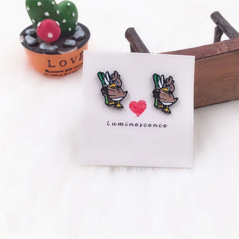 3 EUPNHY1Pair Pokemon Go гипоаллергенные серьги-гвоздики для женщин и девочек асимметричные серьги-булбазавры подарки для фанатов - Окраска металла: 3