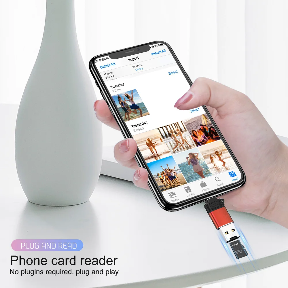 3в1 OTG адаптер для iPhone 11 Pro XS max X 8 7 6 6s Plus lightning на USB SD кардридер камера u диск