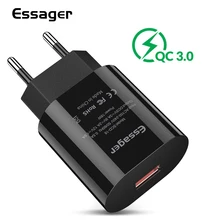 Essager 18 Вт USB зарядное устройство Quick Charge 3,0 Turbe зарядное устройство QC3.0 для samsung Xiaomi Mi Быстрая зарядка для iPhone зарядное устройство для мобильного телефона