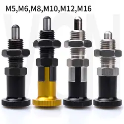 NEW! Index Plungers, Index Bolts, Aluminum Knob,With Nut. Fine Thread  M5 M6 M8 M10 M12 M16  Factory Stock   Fast Shipping
