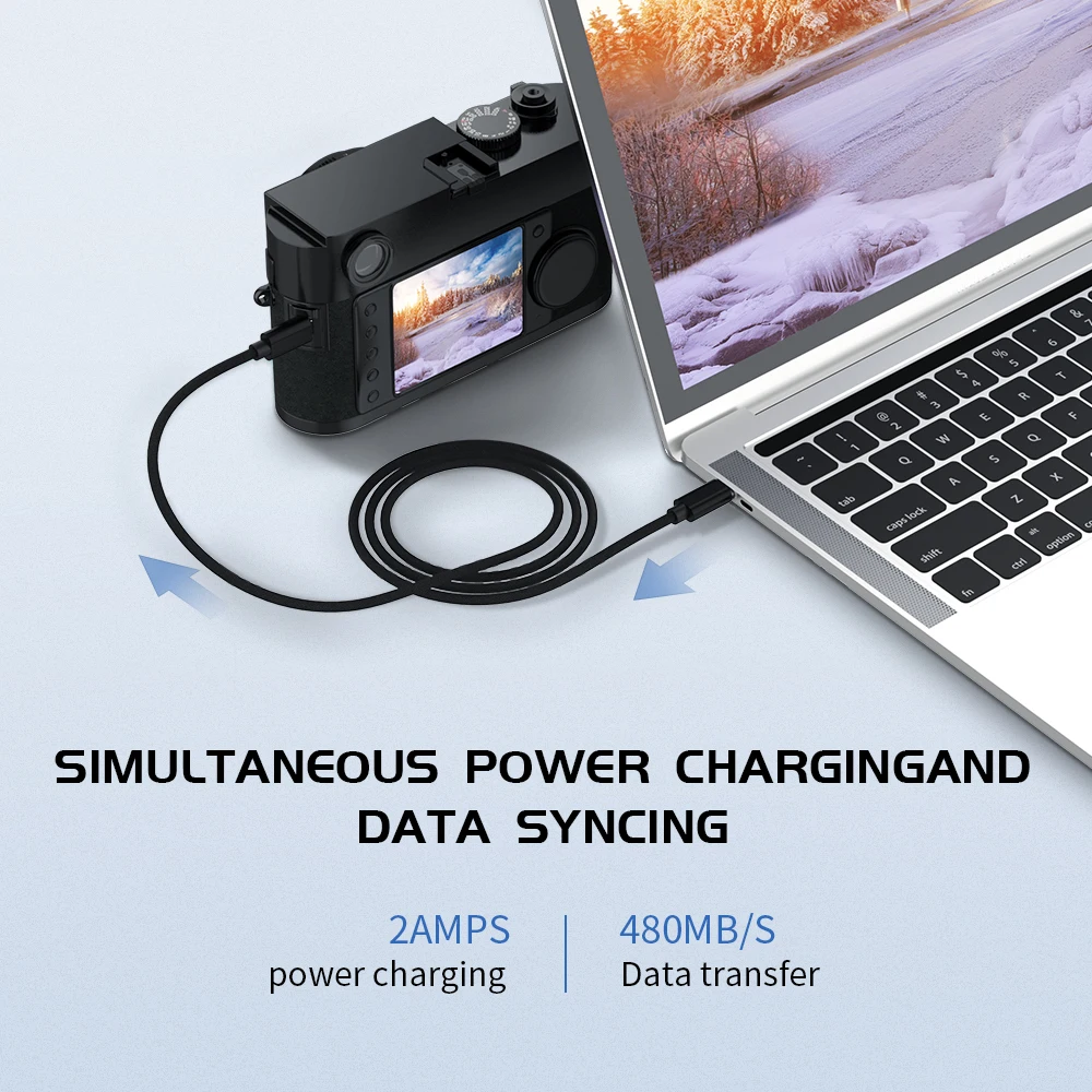 USB Type C To Mini USB Quick Charging Cable USB2.0 Charger Data Transfer Cable For Computer Synchronization Data Transmission