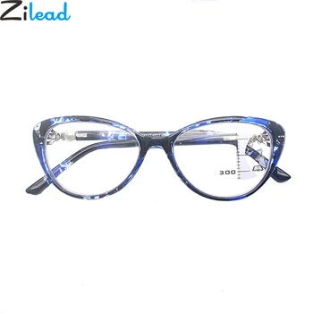 

Zilead Cat Eye Progressive Multifocal Reading Glasses Lady Pearl Floral Presbyopic Eyeglasses Hyperopia Eyewear +1.0+1.5...+3.5