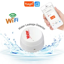TUYA Wifi Water Detector Leakage Sensor Alarm Leak Detector Sound Tuyasmart Smart Life APP Flood Real-time Alert Home Security