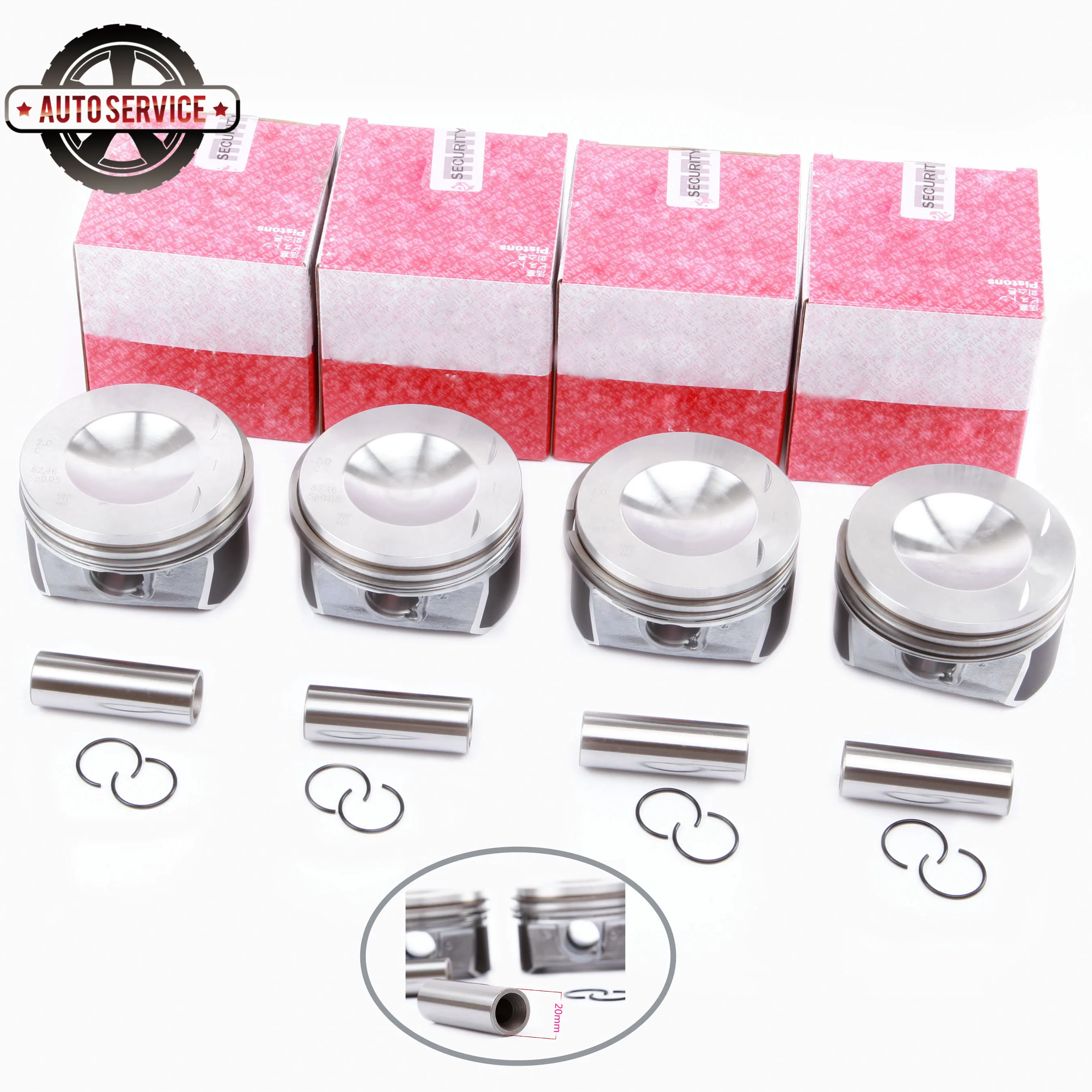 NEW 06D 198 151 B STD Piston & Ring Assembly Pin 20mm For Audi A4 A6 TT