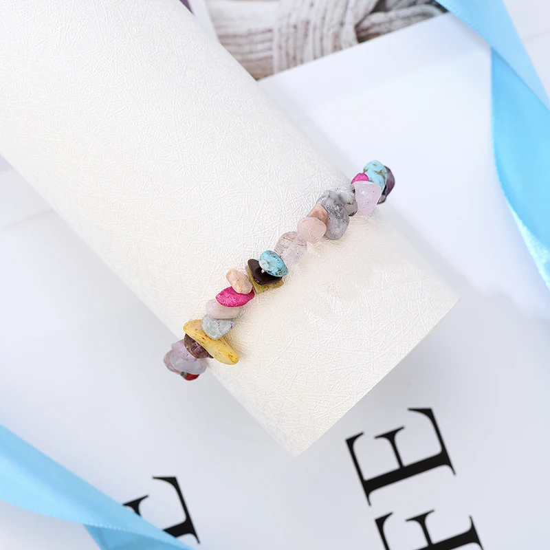 Новые поступления женские трендовые разноцветные минеральные СПАР браслеты камни разного размера эластичная Тонкая Веревка Браслет, украшение, подарок