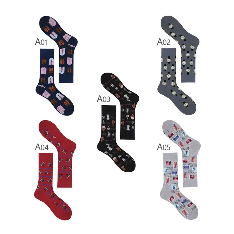 Outdoor Sport Socks Autumn And Winter Breathable Warm Men Mid Stockings Creative Business Casual Socks