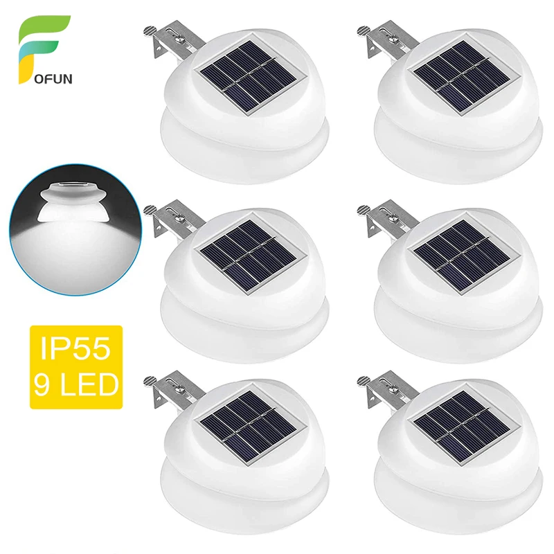 Solar Powered LED Wall Mounted Gutter Fence Lights Outdoor Garden Pathway Lamps 