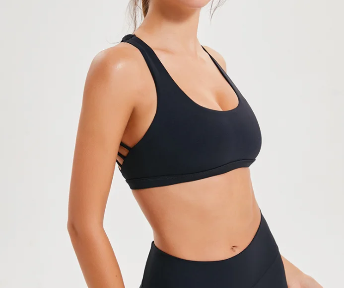 black bra Хорошее качество, женский спортивный бюстгальтер с высокой поддержкой, бюстгальтер для йоги, тренажерного зала, фитнеса, тренировки, бега, бюстгальтер с подкладкой - Цвет: black bra