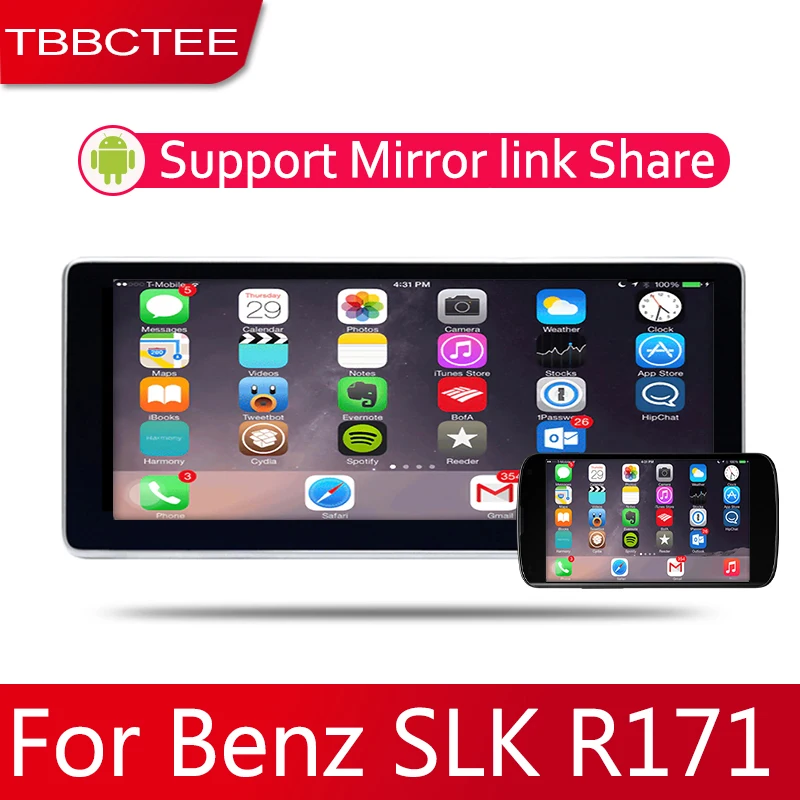 Cheap Android 2 Din Car radio Multimedia Video Player auto Stereo GPS MAP For Mercedes Benz SLK Class R171 W171 2010~2018 Media Navi 4