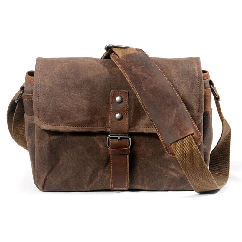

Retro Waterproof Camera Bag Photography Packages Dslr Shoulder Sling Case for Sony Nikon Canon Canvas Mini Single Messenger Me