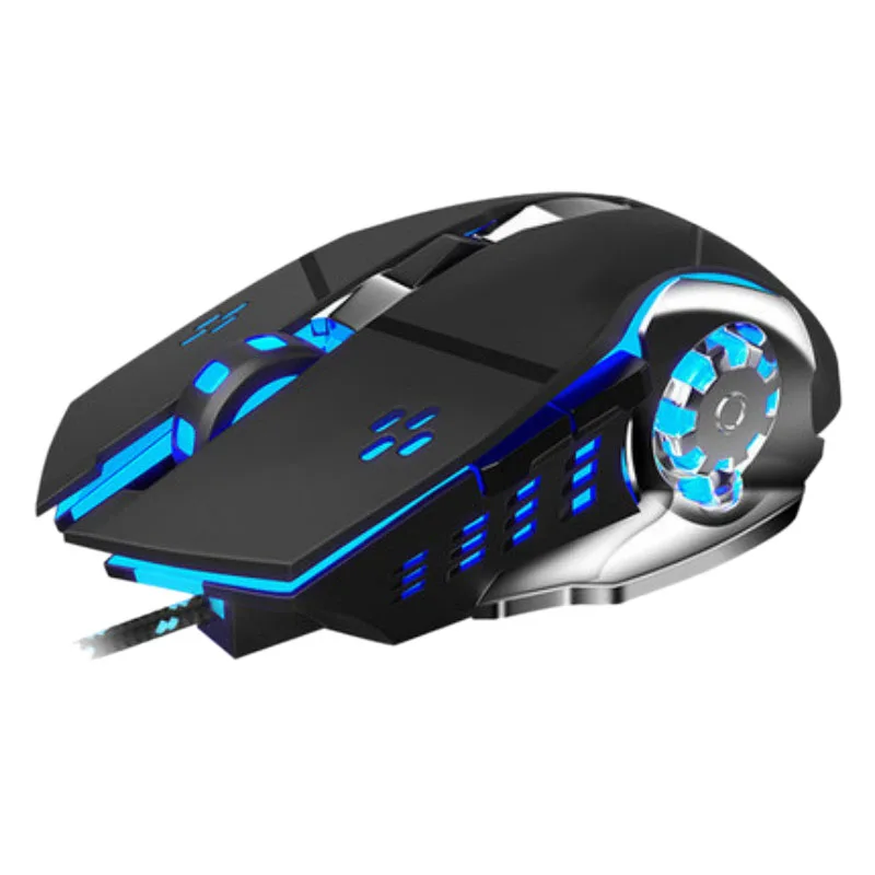 Black 2500 dpi профессиональная Проводная игровая мышь, дышащая подсветка, светодиодный, оптическая USB компьютерная мышь, бесшумная Механическая мышь для ПК и ноутбука - Цвет: Black