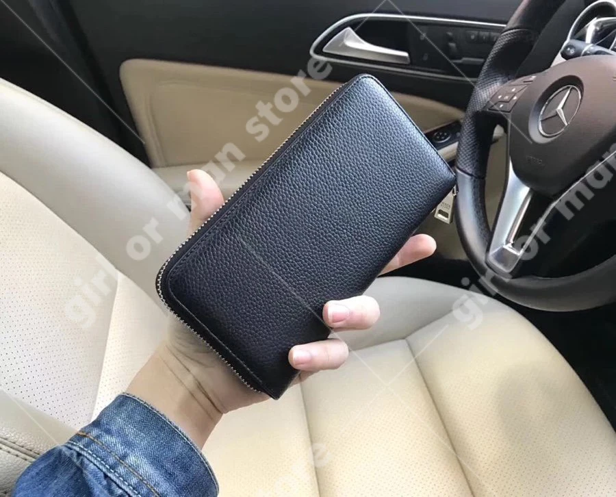 

Fashion for men bag wallet 2019 handbag Luxury cowhide wallet holder boy Zipper bags