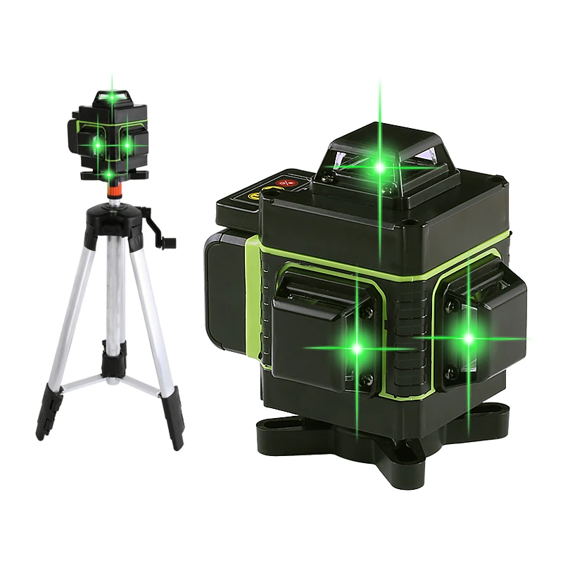 16/12 Lines 4D/3D Laser Level Professional Green Beams Cross Self-Leveling 360 Spirit Tripod Construction Tool | Инструменты