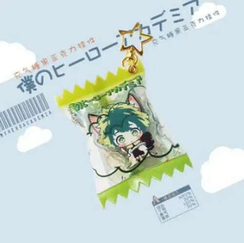 Белый My Hero Academy Izuku Midoriya Todoroki Shoto акриловый брелок для ключей на ремешке, кошелек для мобильного телефона, пояс для ключей, подарок для косплея - Цвет: Белый