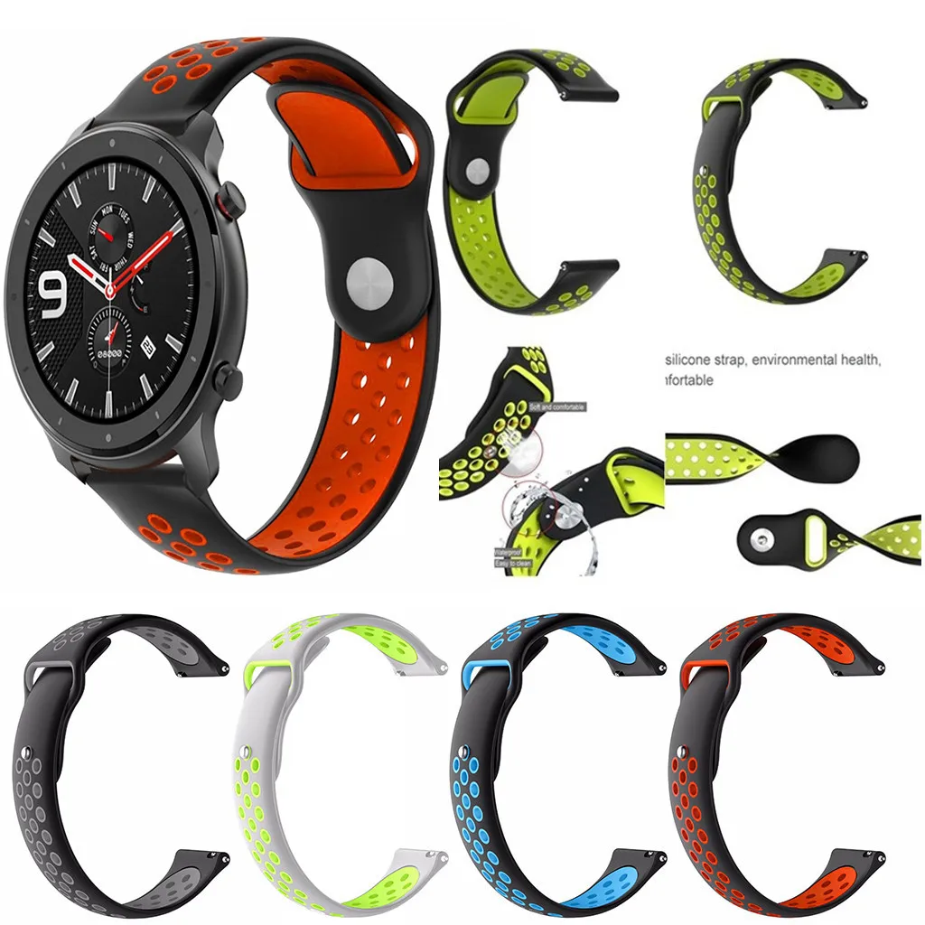Ouhaobin силиконовый ремешок браслет для Amazfit GTR 47 мм Смарт-часы 22 мм для Xiaomi Huami AMAZFIT GTR 729#2