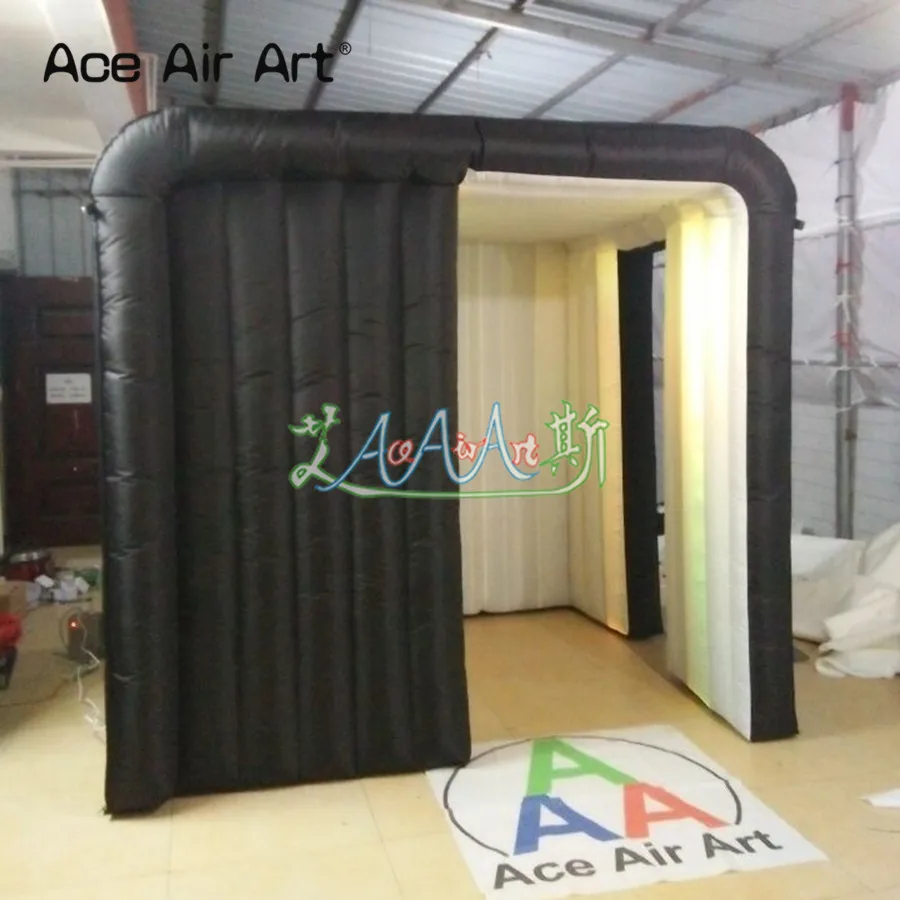 Прокат новый стиль куб надувная фотобудка Фотофон стена с 2 дверями для