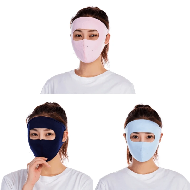 

Ice Silk Sun Mask Women's Summer Full Face Breathable Cycling Mask Windproof Dustproof Mask 3 Pieces