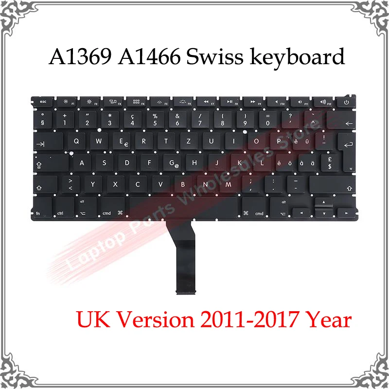 

Оригинальная швейцарская клавиатура A1369 A1466 для Macbook Air, клавиатура A1369 A1466, Швейцария, английская раскладка, Великобритания, 2011- 2017 год