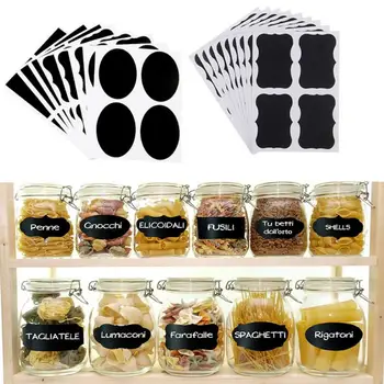 

36pc Waterproof Sticker Labels Black Decals Wall Chalkboard Sticker Craft Kitchen Jars Organizer Labels ChalkBoard Sticker