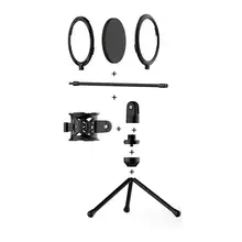 Microphone Filter Holder Bracket Desktop Microphone Tripod Bracket With Shockproof Bracket Anti-spray Net