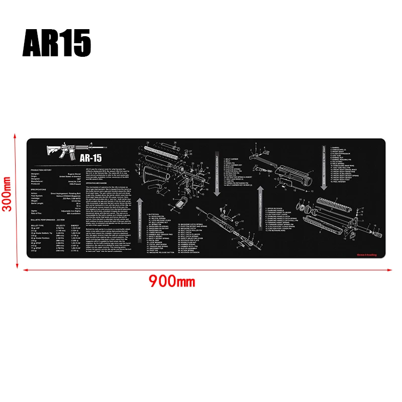 Тактический резиновый коврик для чистки пистолета AR15 AK47 Нескользящий Резиновый