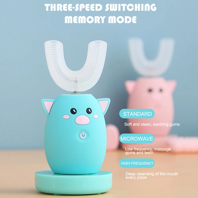 Children 360 Degrees Sonic Intelligent Automatic Electric Toothbrush 3 Modes Rechargeable U Type Toothbrush For kids best gift Children 360 Degrees Sonic Intelligent Automatic Electric Toothbrush 3 Modes Rechargeable U Type Toothbrush For kids best gift