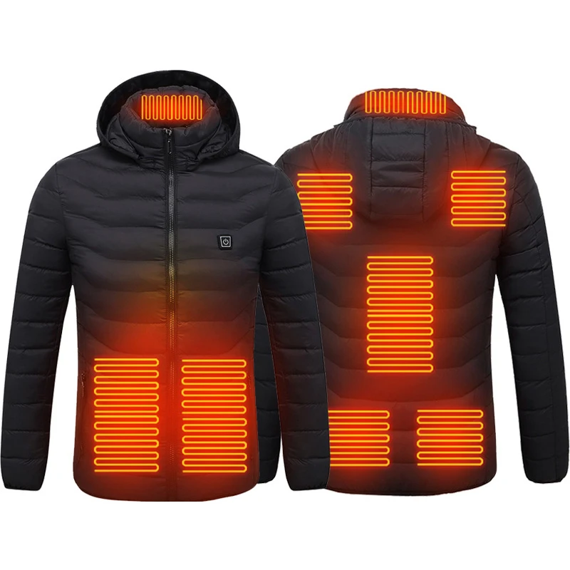 New Men Women Heating Jackets Winter Warm USB Heated Clothing Thermal Cotton Hiking Hunting