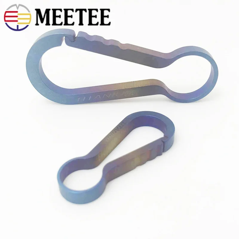 Meetee 40x16mm/60x25mm Titanium Buckle O Ring Key Chain Outdoor Hang for Belt Car Key Pendant Decoration Accessories BF288