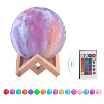 

Star Moon Shape Lamp Colorful Change Home Decor Gift USB Led Night Light Remote Control 16 RGB Colors