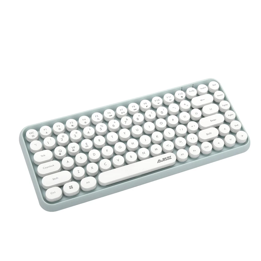 Ajazz 308i Беспроводная BT Клавиатура 84 классические круглые клавиши Беспроводная игровая клавиатура для Windows Mac Android iOS мультимедийный ключ