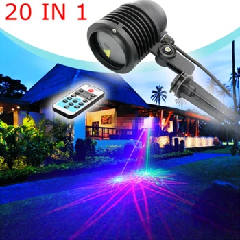 

Waterproof IP67 Laser Projector RGB 20 Big Patterns Outdoor Laser Light Garden Landscape Xmas Tree Show Lazer Stage Lighting