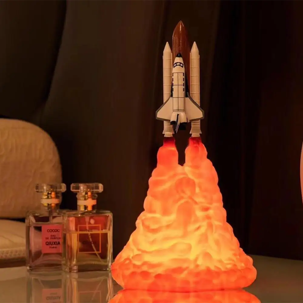 3D принт Космический Шаттл ночник USB Перезаряжаемый прикроватный ночсветильник