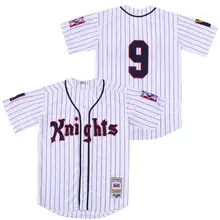 Бейсбольная Футболка Knights 9 Hobbs, цвет белый, размер S-XXXL, Технология вышивки, быстрая