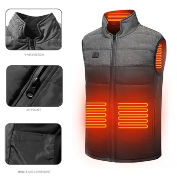 

Men Thermal Camping Usb Infrared Adjustable Modes Heated Vest Skiing Climbing Sleeveless Zipper Outdoor Hiking Winter Electric