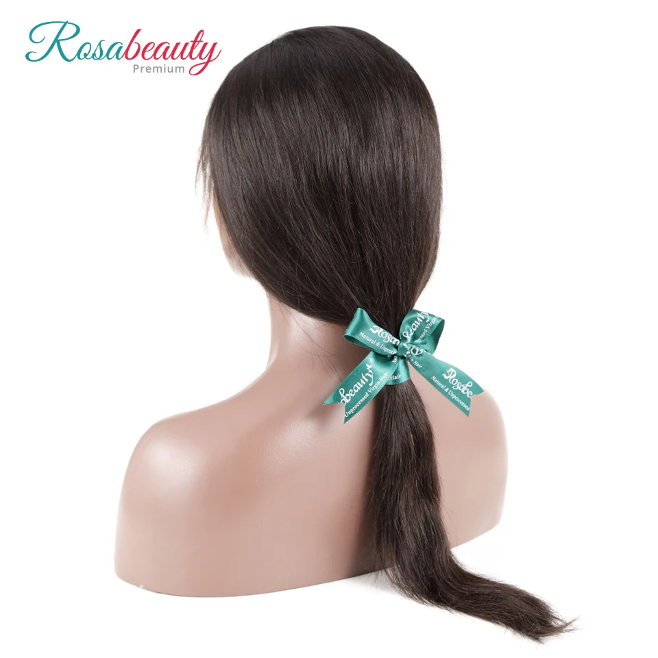 [Rosabeauty] волосы OneCut прямые 8-28 дюймов человеческие волосы remy полный парик фронтальной кружева с высокой плотностью 180