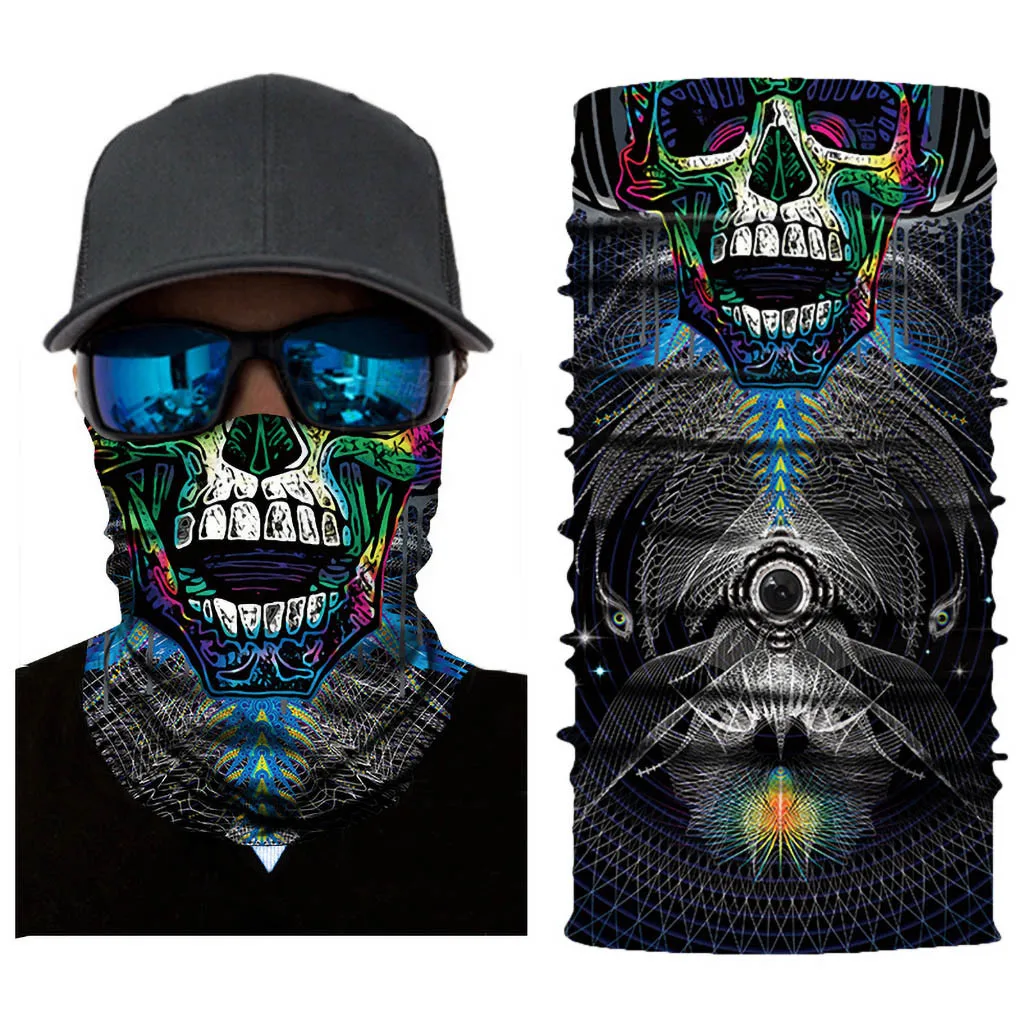 

Festival Skull Masks Skeleton Magic Motorcycle Bicycle Ski Skull Half Face Mask Ghost Scarf Multi Use Neck Ghost Half Face Mask