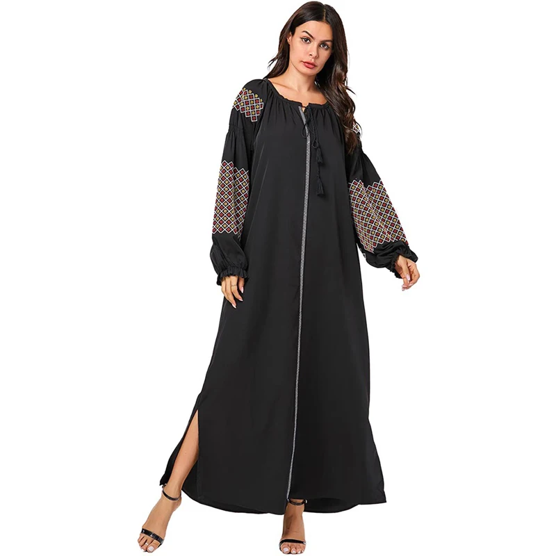 Мусульманское платье Абайи хиджаб размера плюс Caftan Дубай женские исламские